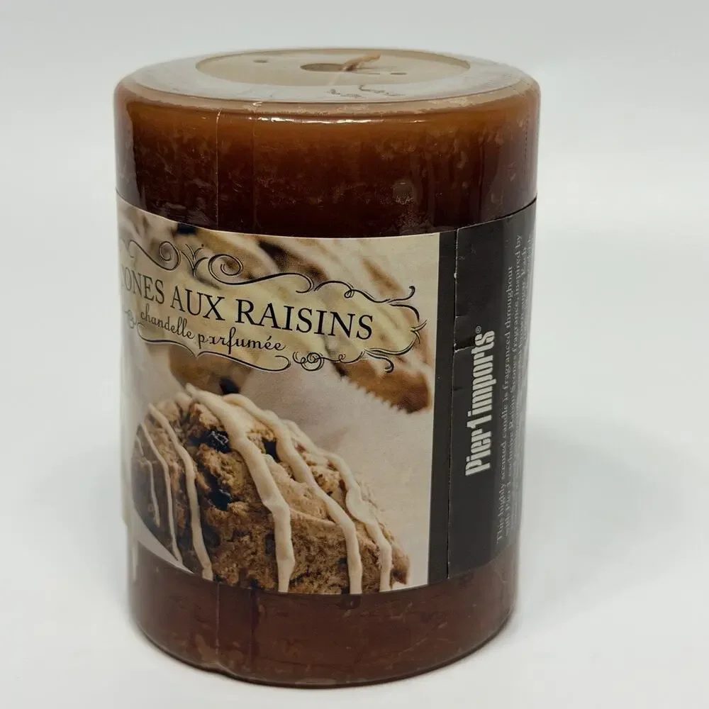 Vintage Pier 1 Imports Raisin Scones Pillar Candle 3x4
